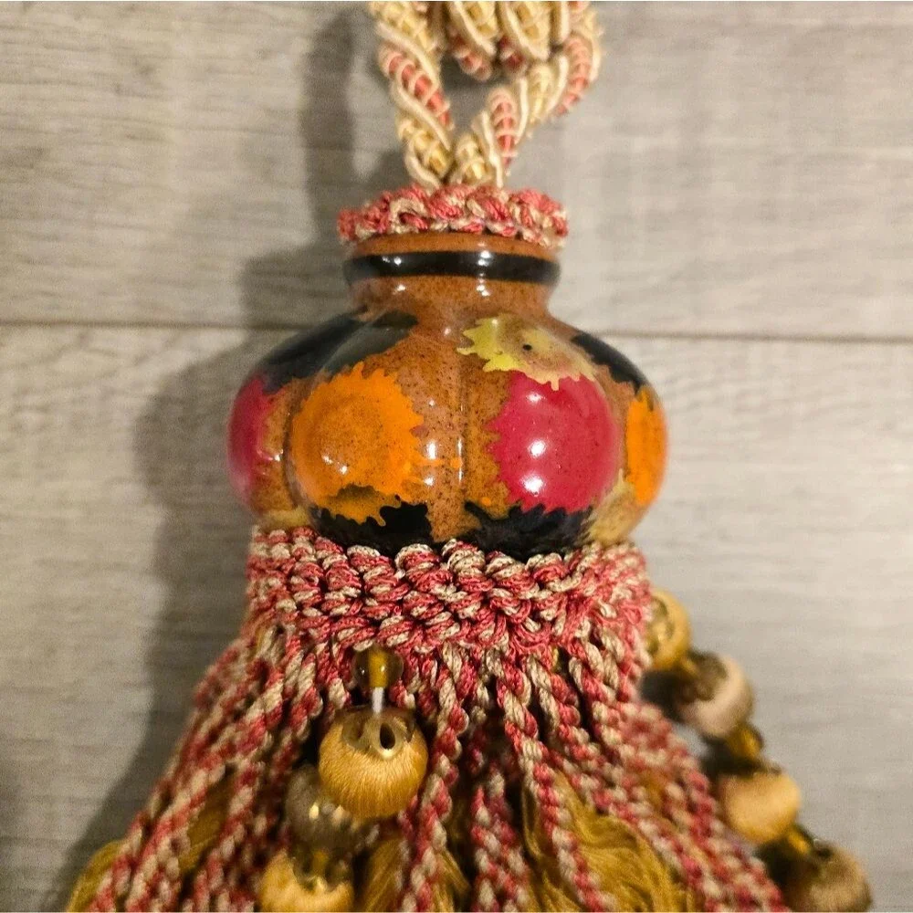 Handcrafted Huge Curtain Tassel Tie-back Ceramic and beads